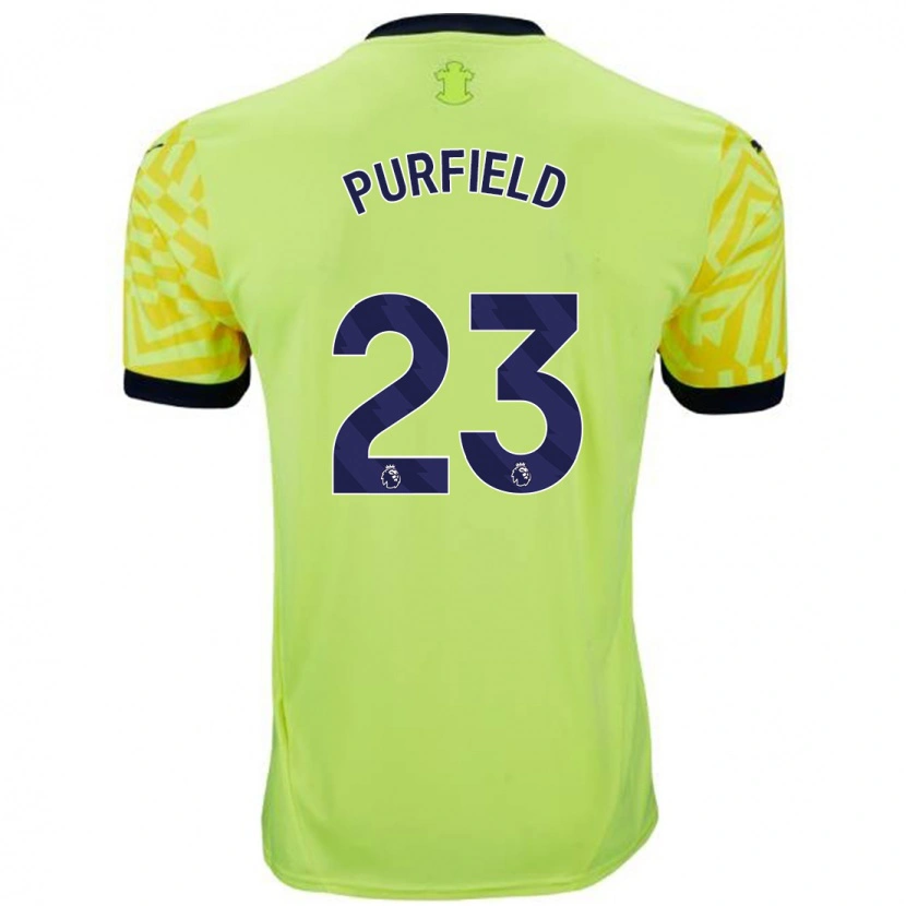 Danxen Hombre Camiseta Jemma Elizabeth Purfield #23 Amarillo 2ª Equipación 2024/25 La Camisa México