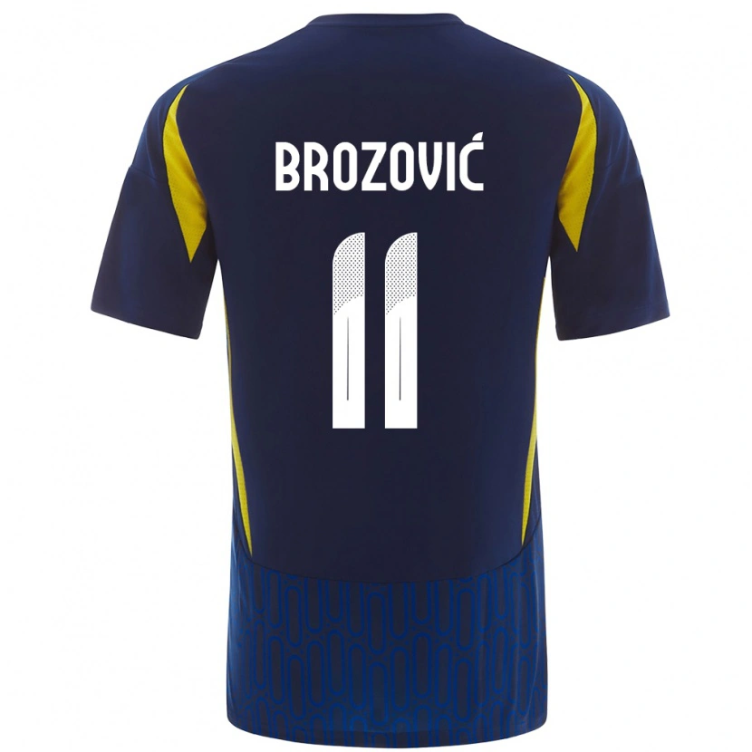 Danxen Hombre Camiseta Marcelo Brozovic #11 Azul Amarillo 2ª Equipación 2024/25 La Camisa México