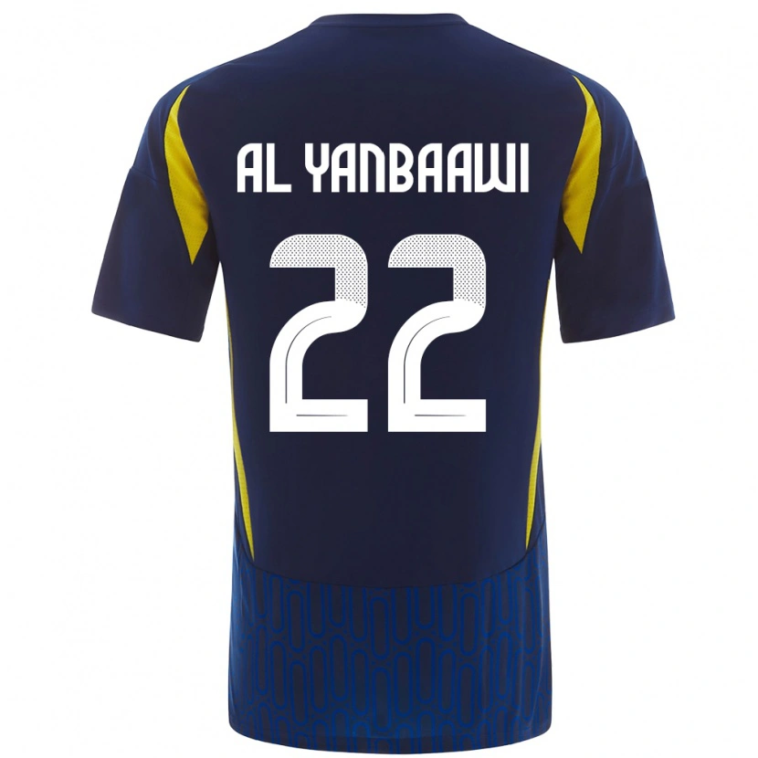 Danxen Hombre Camiseta Tahani Al-Yanbaawi #22 Azul Amarillo 2ª Equipación 2024/25 La Camisa México