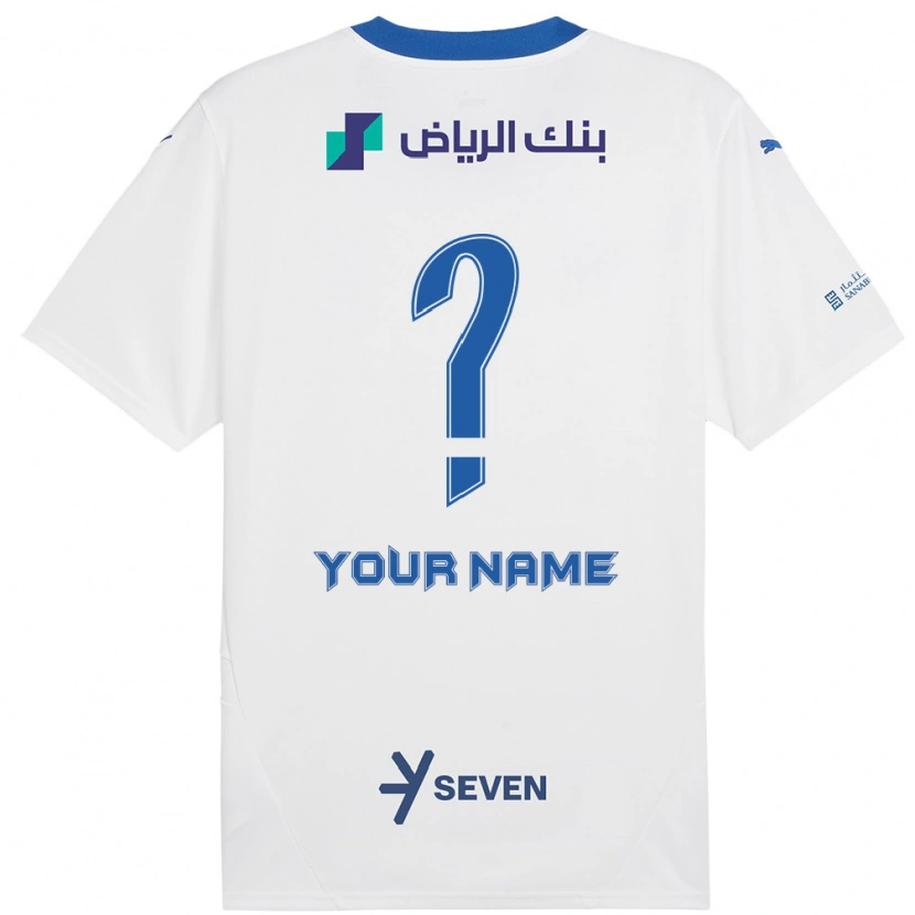 Danxen Hombre Camiseta Su Nombre #0 Blanco Azul 2ª Equipación 2024/25 La Camisa México