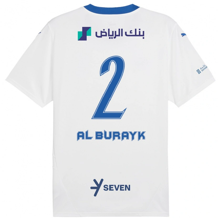 Danxen Hombre Camiseta Mohammed Al-Burayk #2 Blanco Azul 2ª Equipación 2024/25 La Camisa México