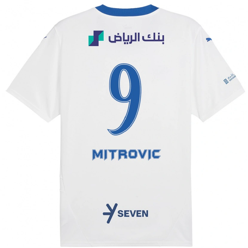 Danxen Hombre Camiseta Aleksandar Mitrović #9 Blanco Azul 2ª Equipación 2024/25 La Camisa México