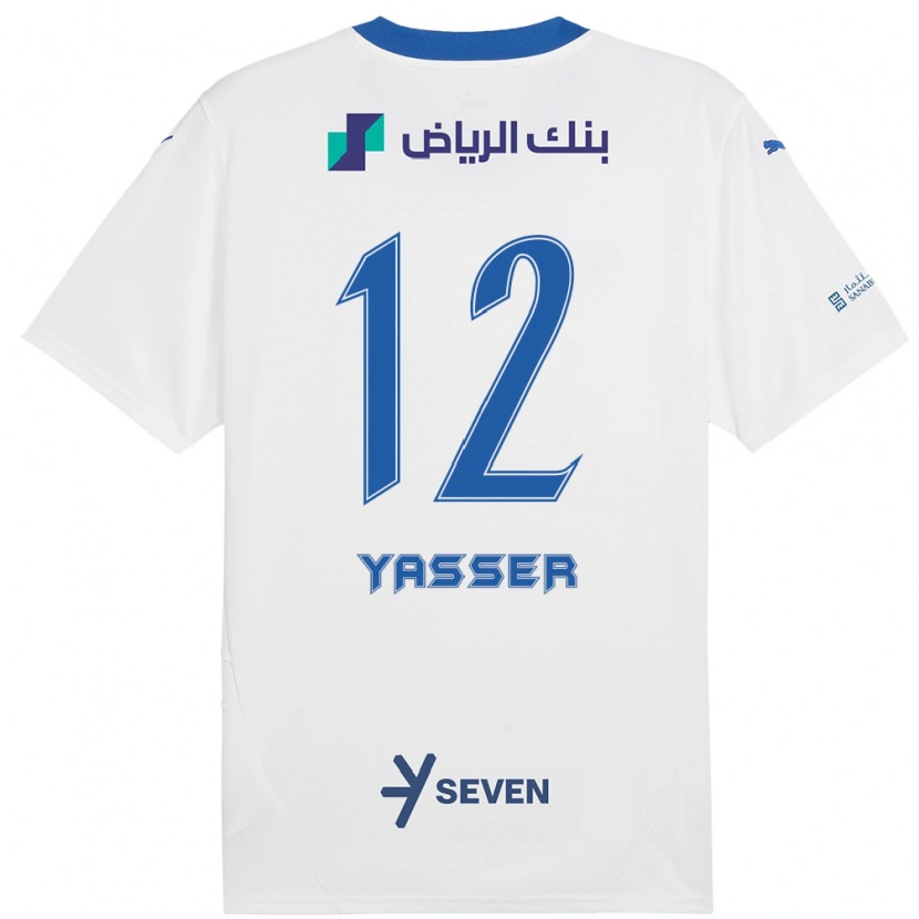 Danxen Hombre Camiseta Yasser Al-Shahrani #12 Blanco Azul 2ª Equipación 2024/25 La Camisa México