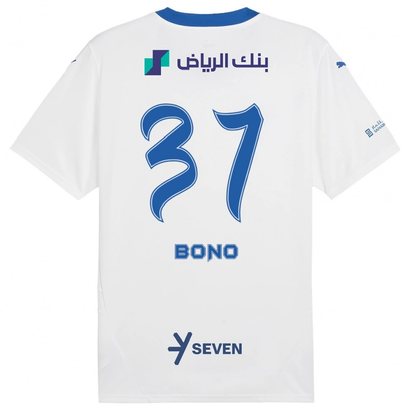 Danxen Hombre Camiseta Bono #37 Blanco Azul 2ª Equipación 2024/25 La Camisa México