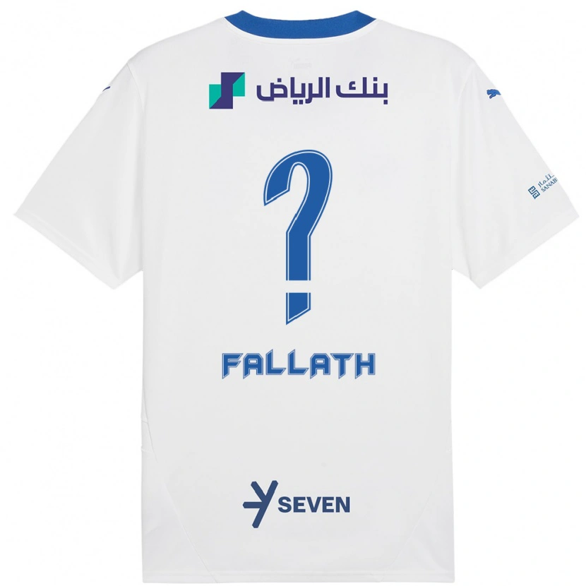 Danxen Hombre Camiseta Fahad Fallath #0 Blanco Azul 2ª Equipación 2024/25 La Camisa México