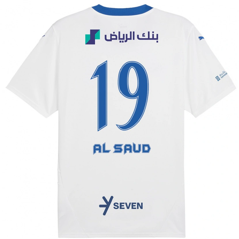 Danxen Hombre Camiseta Manal Al Saud #19 Blanco Azul 2ª Equipación 2024/25 La Camisa México