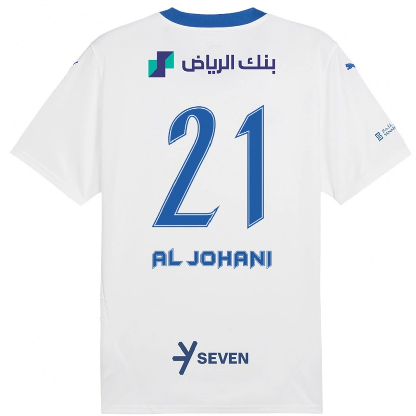 Danxen Hombre Camiseta Joury Al-Johani #21 Blanco Azul 2ª Equipación 2024/25 La Camisa México