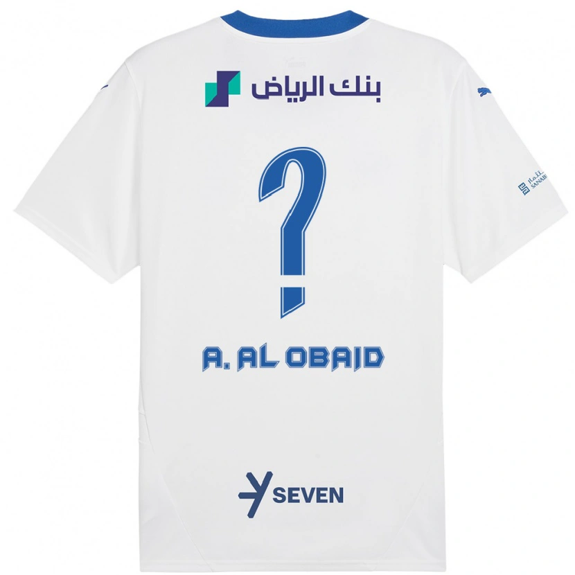 Danxen Hombre Camiseta Abdulrahman Al-Obaid #0 Blanco Azul 2ª Equipación 2024/25 La Camisa México