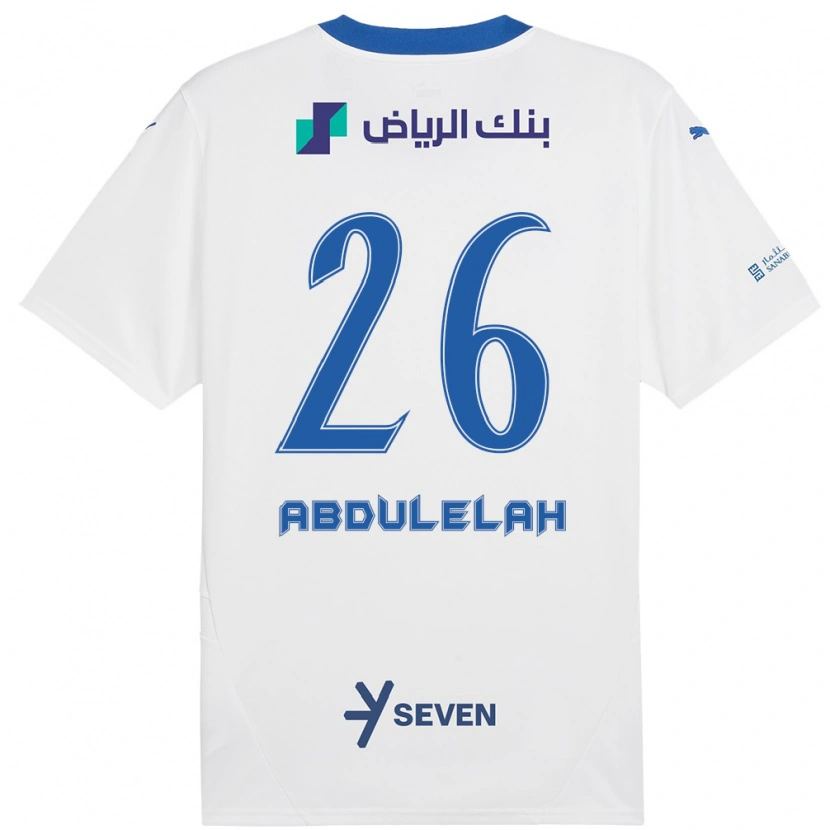 Danxen Hombre Camiseta Abdulelah Al-Malki #26 Blanco Azul 2ª Equipación 2024/25 La Camisa México