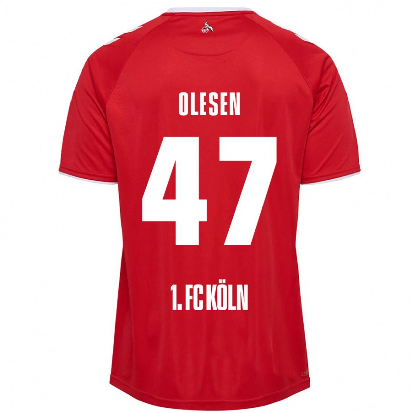 Danxen Hombre Camiseta Mathias Olesen #47 Rojo Blanco 2ª Equipación 2024/25 La Camisa México