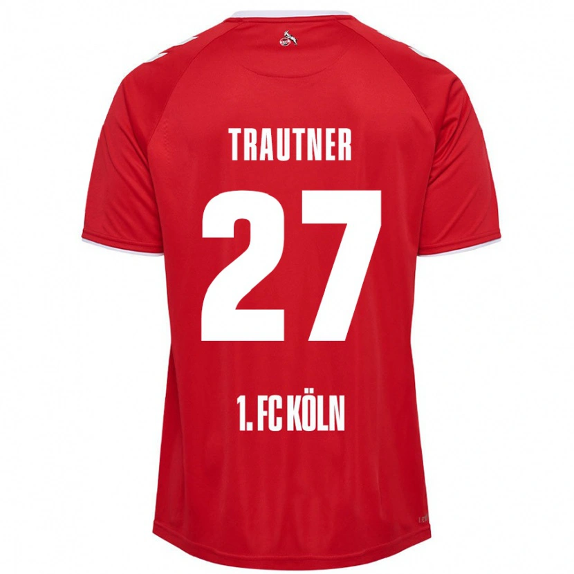 Danxen Hombre Camiseta Tobias Trautner #27 Rojo Blanco 2ª Equipación 2024/25 La Camisa México