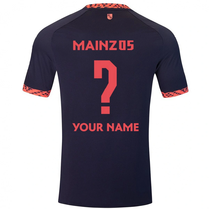 Danxen Hombre Camiseta Su Nombre #0 Azul Coral Rojo 2ª Equipación 2024/25 La Camisa México