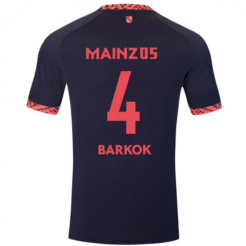 Danxen Hombre Camiseta Aymen Barkok #4 Azul Coral Rojo 2ª Equipación 2024/25 La Camisa México