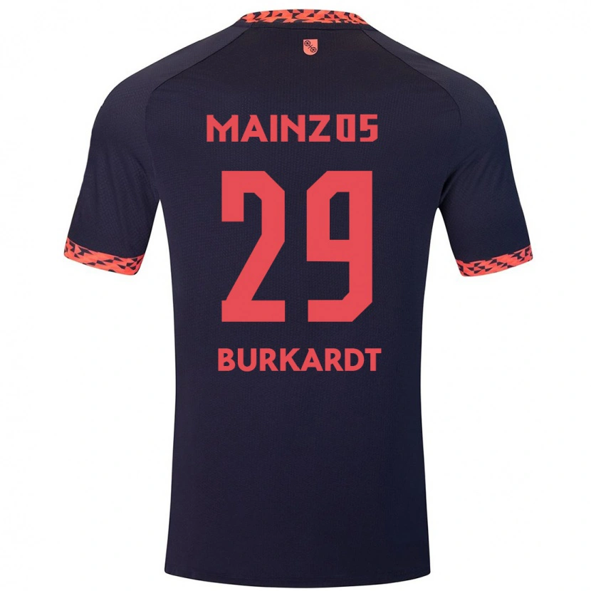Danxen Hombre Camiseta Jonathan Burkardt #29 Azul Coral Rojo 2ª Equipación 2024/25 La Camisa México
