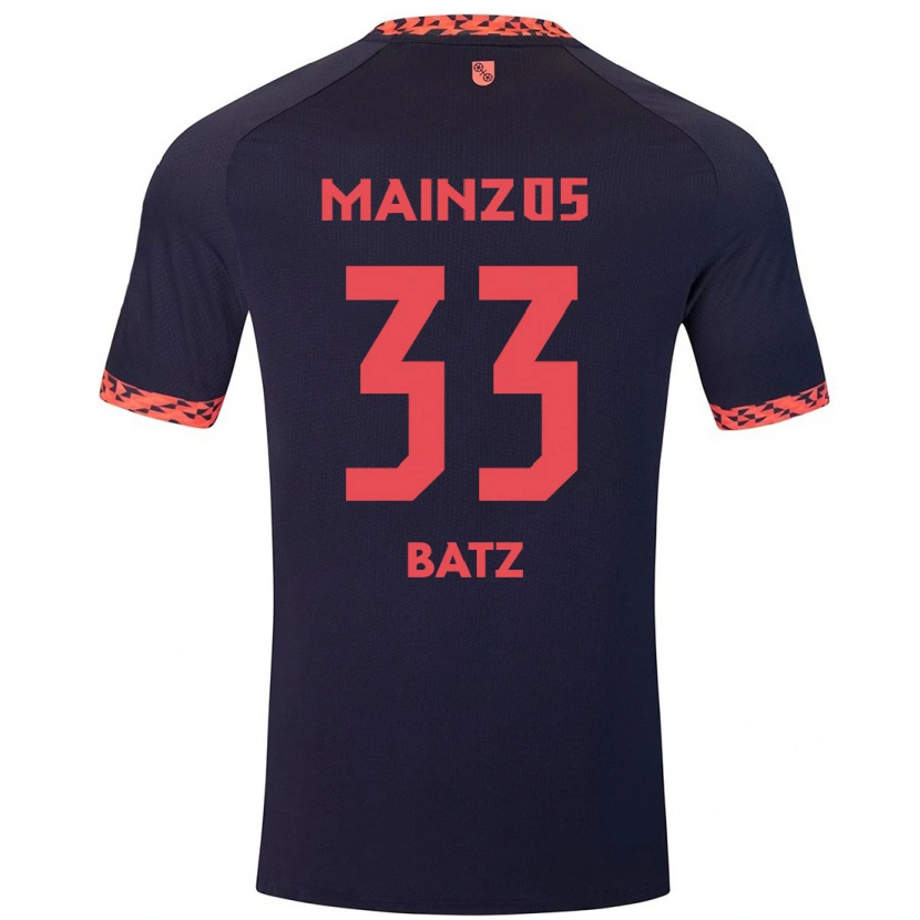 Danxen Hombre Camiseta Daniel Batz #33 Azul Coral Rojo 2ª Equipación 2024/25 La Camisa México
