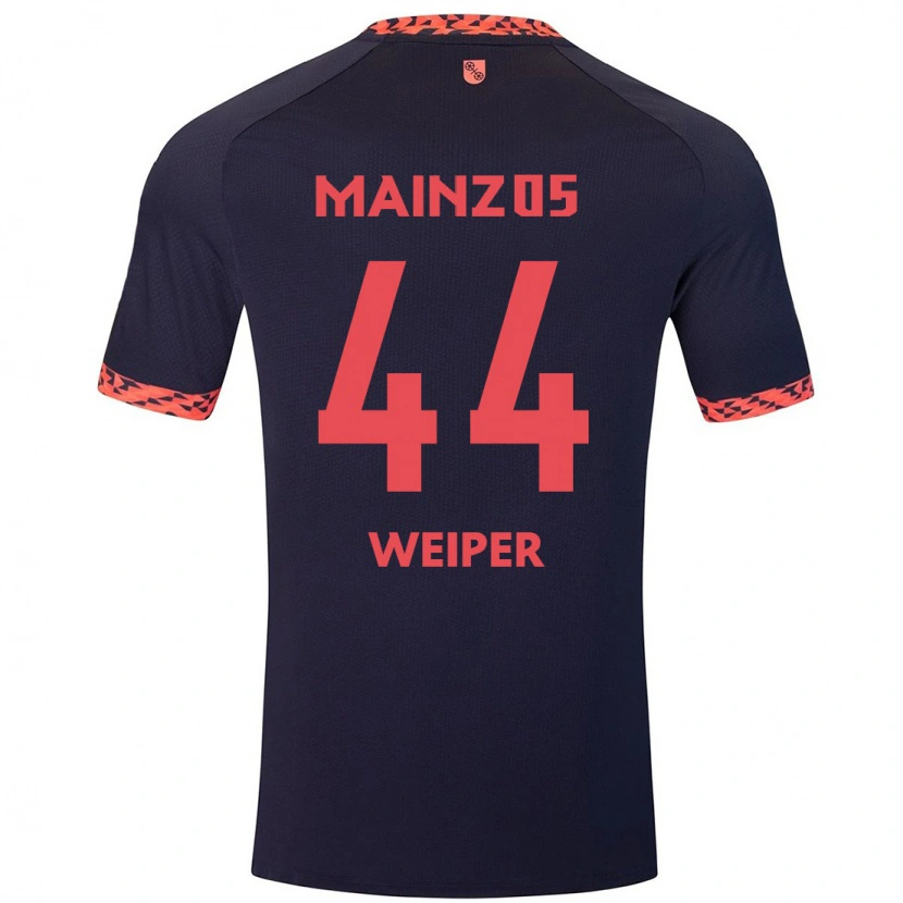 Danxen Hombre Camiseta Nelson Weiper #44 Azul Coral Rojo 2ª Equipación 2024/25 La Camisa México