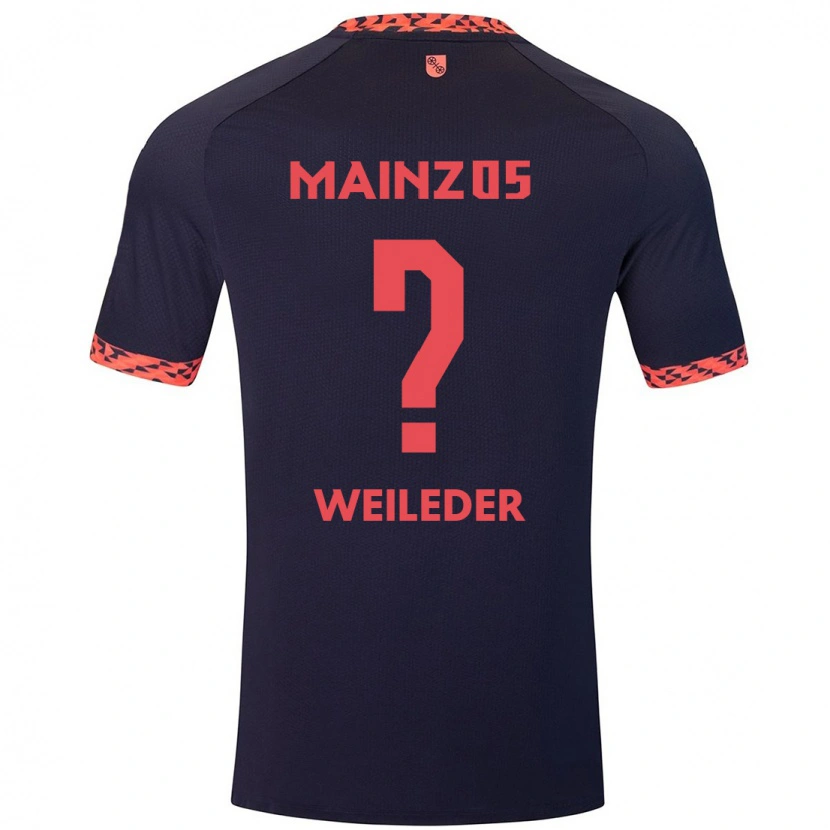 Danxen Hombre Camiseta Tobias Weileder #0 Azul Coral Rojo 2ª Equipación 2024/25 La Camisa México