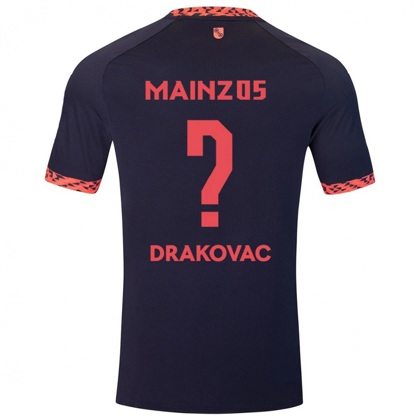 Danxen Hombre Camiseta Benjamin Drakovac #0 Azul Coral Rojo 2ª Equipación 2024/25 La Camisa México