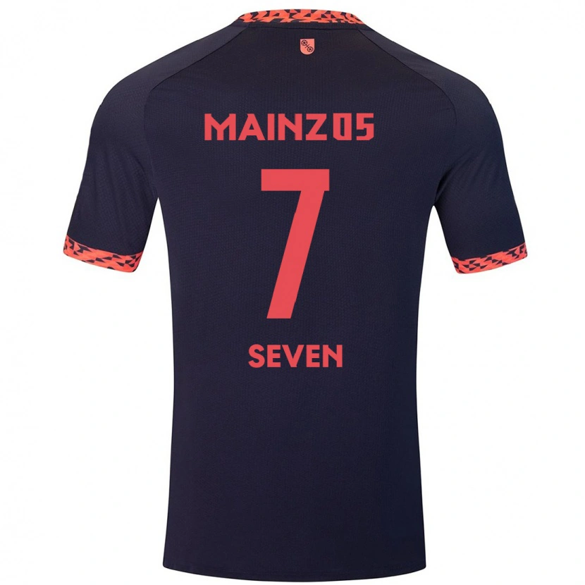 Danxen Hombre Camiseta Justin Seven #7 Azul Coral Rojo 2ª Equipación 2024/25 La Camisa México
