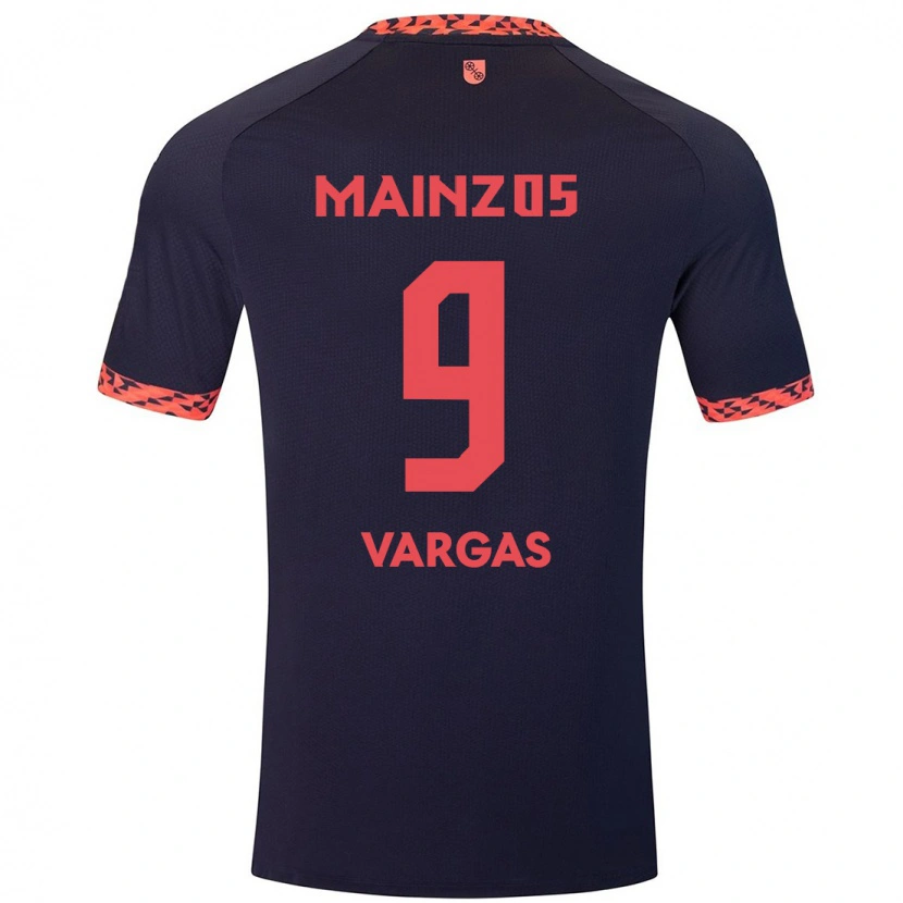 Danxen Hombre Camiseta Nayrobi Vargas #9 Azul Coral Rojo 2ª Equipación 2024/25 La Camisa México