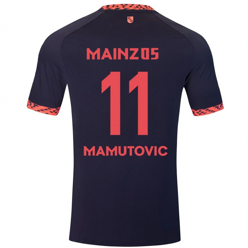 Danxen Hombre Camiseta David Mamutovic #11 Azul Coral Rojo 2ª Equipación 2024/25 La Camisa México