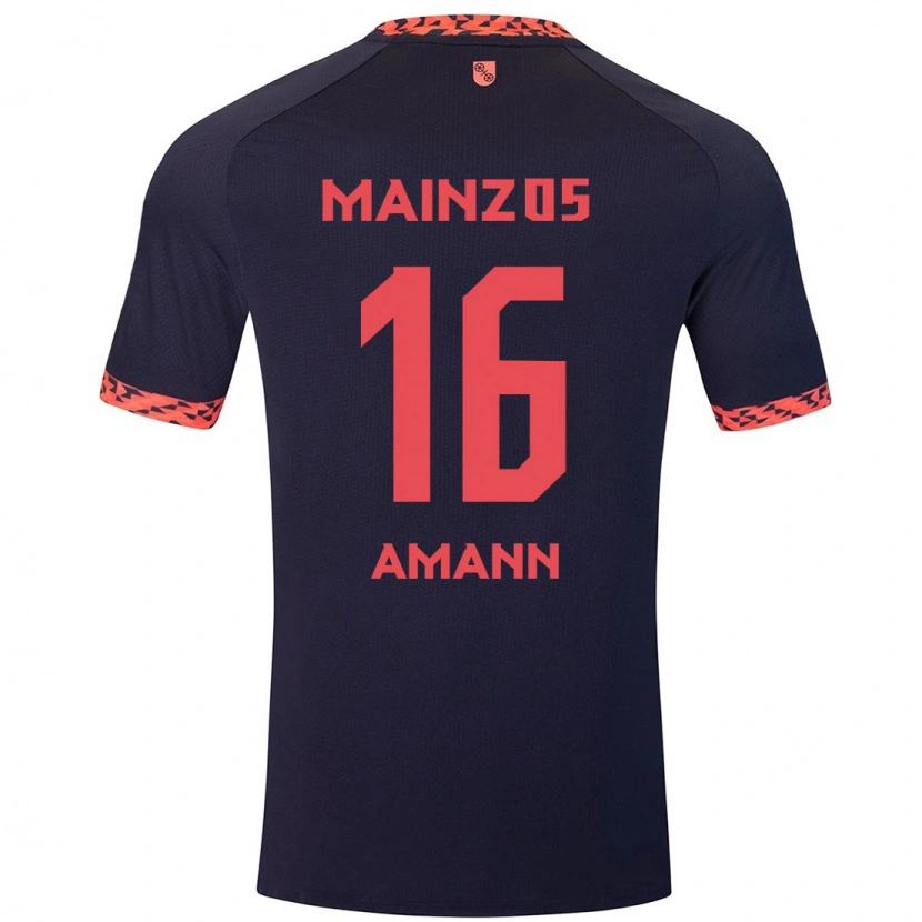 Danxen Hombre Camiseta Jason Amann #16 Azul Coral Rojo 2ª Equipación 2024/25 La Camisa México