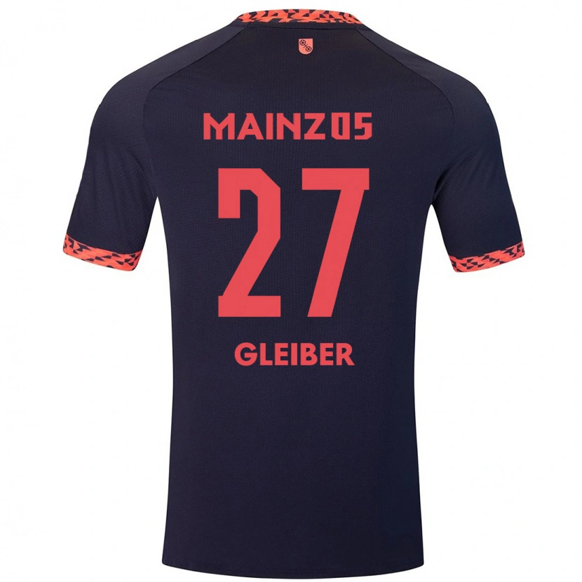 Danxen Hombre Camiseta Daniel Gleiber #27 Azul Coral Rojo 2ª Equipación 2024/25 La Camisa México