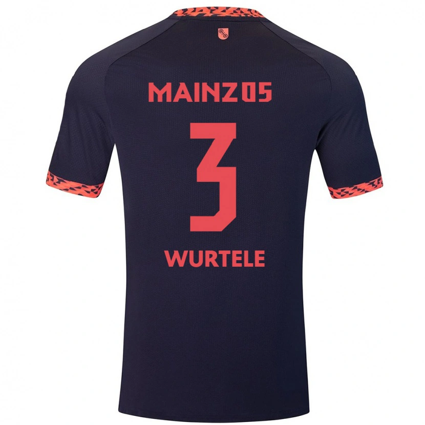 Danxen Hombre Camiseta Fabienne Würtele #3 Azul Coral Rojo 2ª Equipación 2024/25 La Camisa México