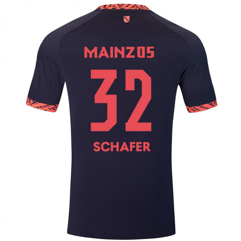 Danxen Hombre Camiseta Ann-Christin Schäfer #32 Azul Coral Rojo 2ª Equipación 2024/25 La Camisa México