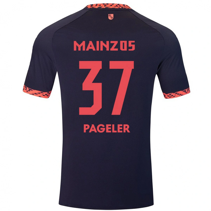 Danxen Hombre Camiseta Maja Pageler #37 Azul Coral Rojo 2ª Equipación 2024/25 La Camisa México
