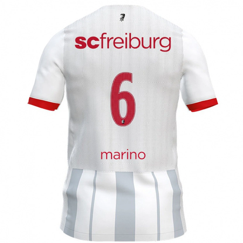 Danxen Hombre Camiseta Luca Marino #6 Blanco Gris 2ª Equipación 2024/25 La Camisa México