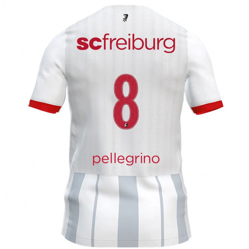 Danxen Hombre Camiseta Gabriel Pellegrino #8 Blanco Gris 2ª Equipación 2024/25 La Camisa México