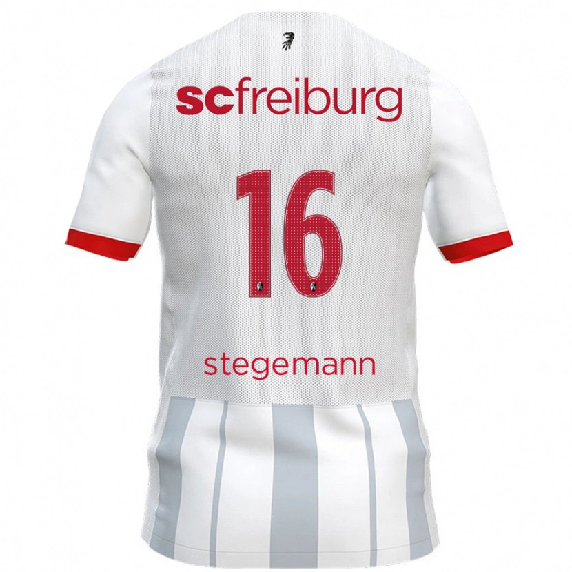 Danxen Hombre Camiseta Greta Stegemann #16 Blanco Gris 2ª Equipación 2024/25 La Camisa México