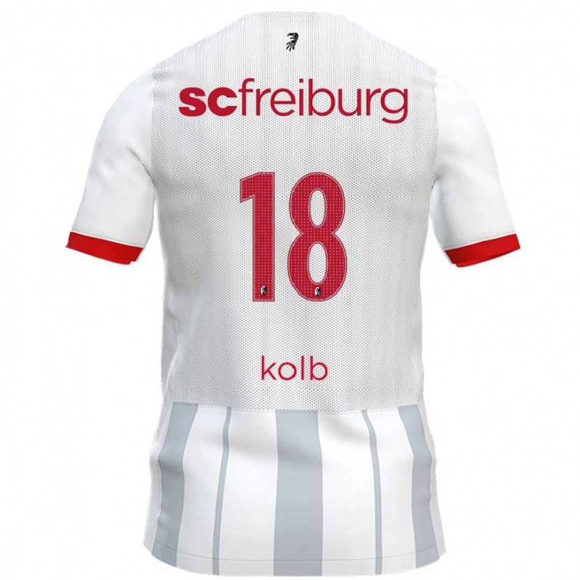 Danxen Hombre Camiseta Lisa Kolb #18 Blanco Gris 2ª Equipación 2024/25 La Camisa México