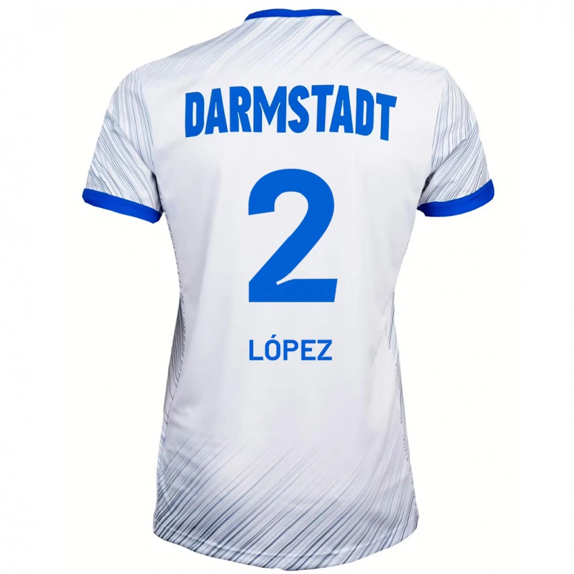 Danxen Hombre Camiseta Sergio López #2 Blanco Azul 2ª Equipación 2024/25 La Camisa México