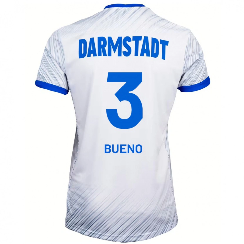 Danxen Hombre Camiseta Guille Bueno #3 Blanco Azul 2ª Equipación 2024/25 La Camisa México