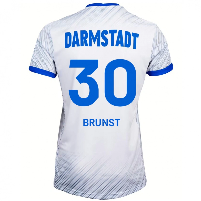 Danxen Hombre Camiseta Alexander Brunst #30 Blanco Azul 2ª Equipación 2024/25 La Camisa México
