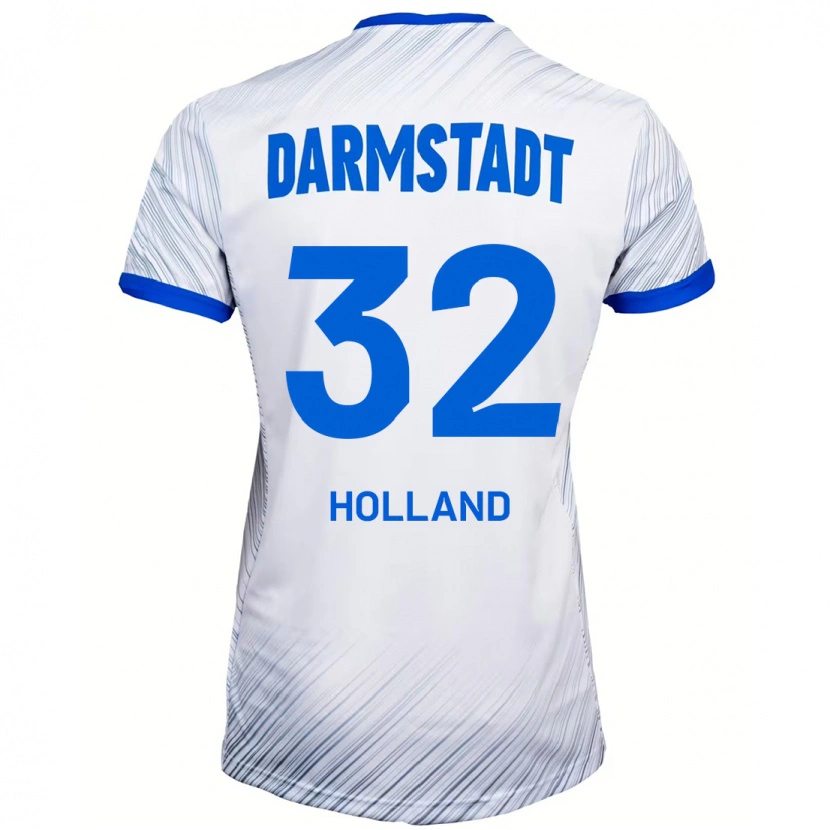 Danxen Hombre Camiseta Fabian Holland #32 Blanco Azul 2ª Equipación 2024/25 La Camisa México