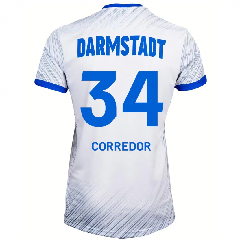 Danxen Hombre Camiseta Killian Corredor #34 Blanco Azul 2ª Equipación 2024/25 La Camisa México
