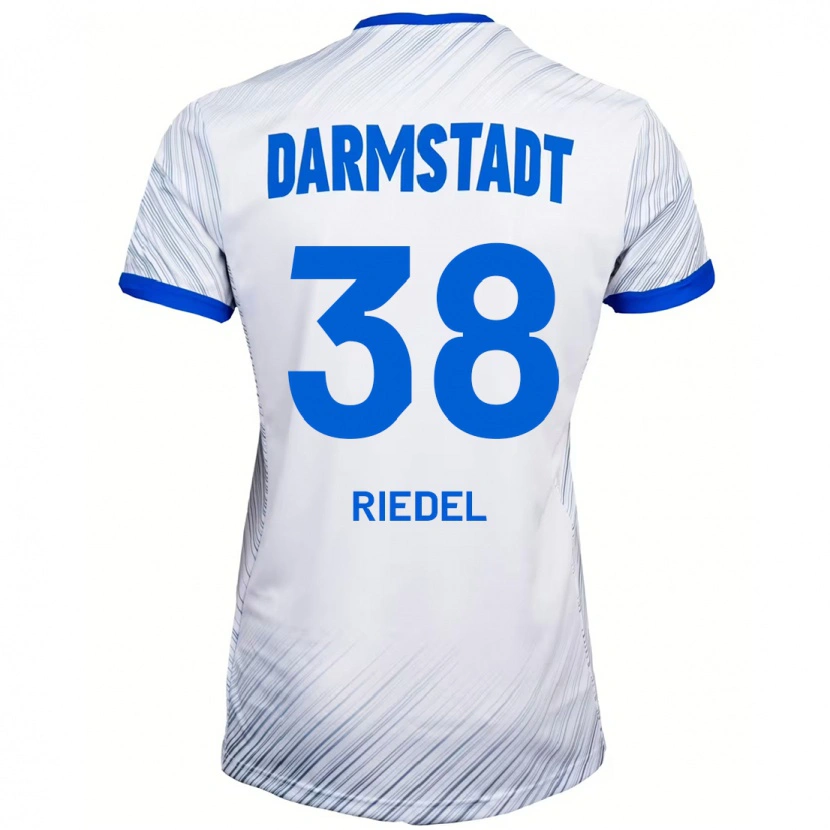 Danxen Hombre Camiseta Clemens Riedel #38 Blanco Azul 2ª Equipación 2024/25 La Camisa México