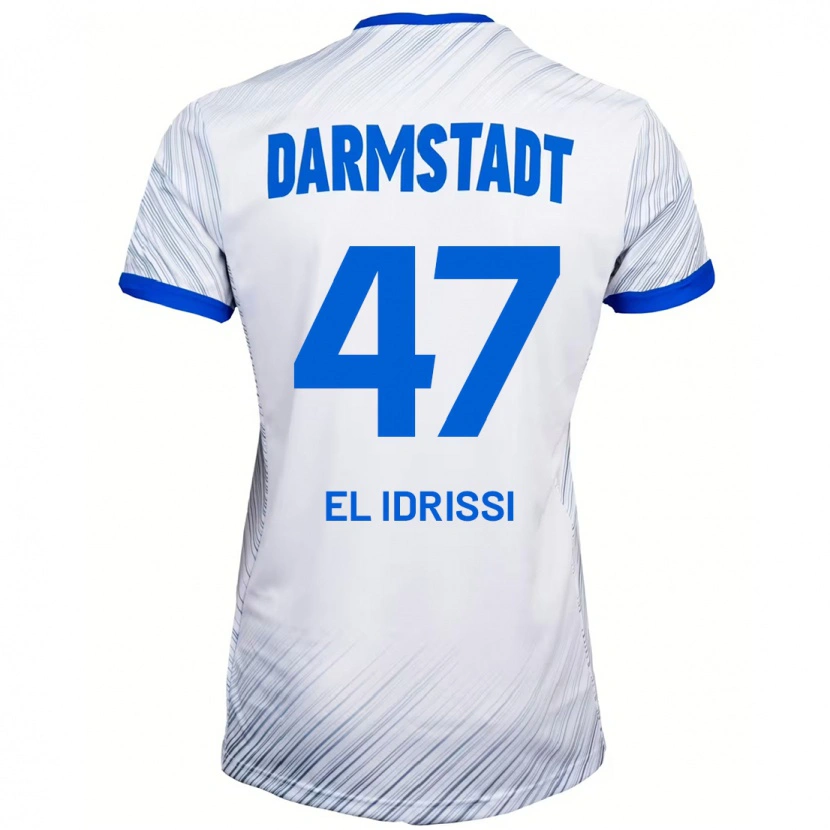 Danxen Hombre Camiseta Othmane El Idrissi #47 Blanco Azul 2ª Equipación 2024/25 La Camisa México