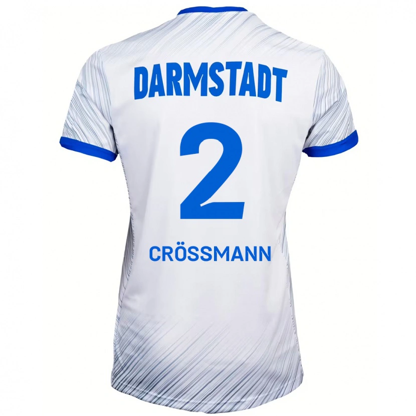 Danxen Hombre Camiseta Elias Crößmann #2 Blanco Azul 2ª Equipación 2024/25 La Camisa México