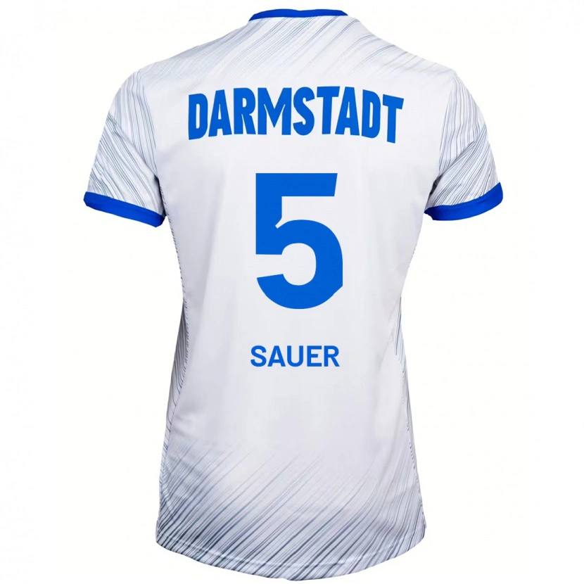 Danxen Hombre Camiseta Tino Sauer #5 Blanco Azul 2ª Equipación 2024/25 La Camisa México