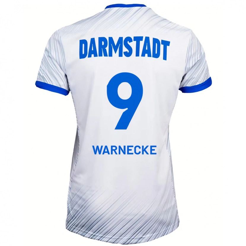Danxen Hombre Camiseta Ben Warnecke #9 Blanco Azul 2ª Equipación 2024/25 La Camisa México