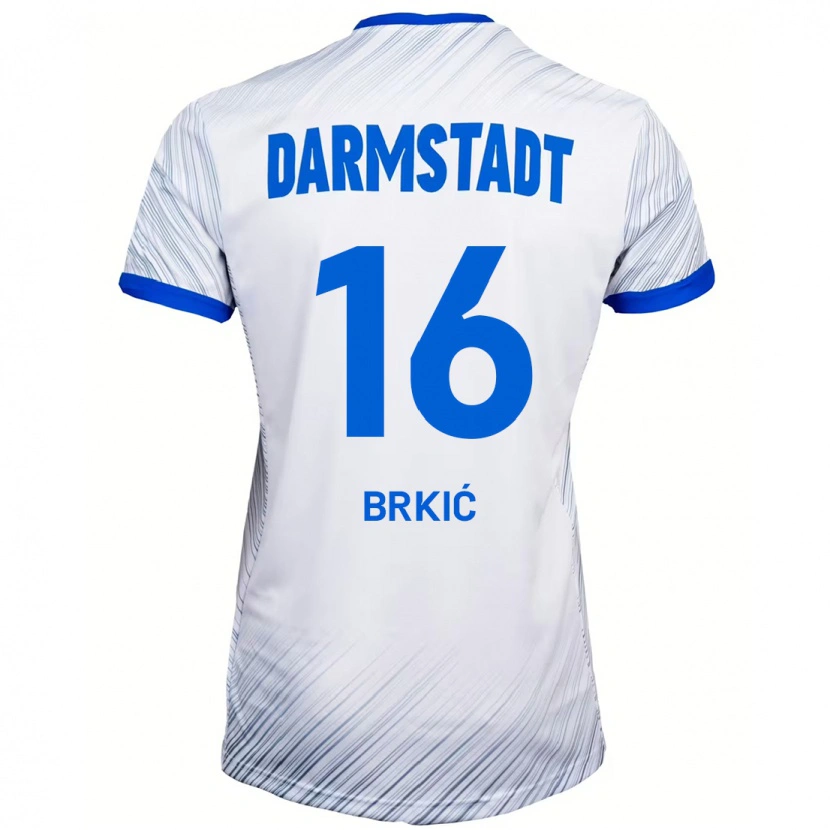 Danxen Hombre Camiseta Amar Brkić #16 Blanco Azul 2ª Equipación 2024/25 La Camisa México