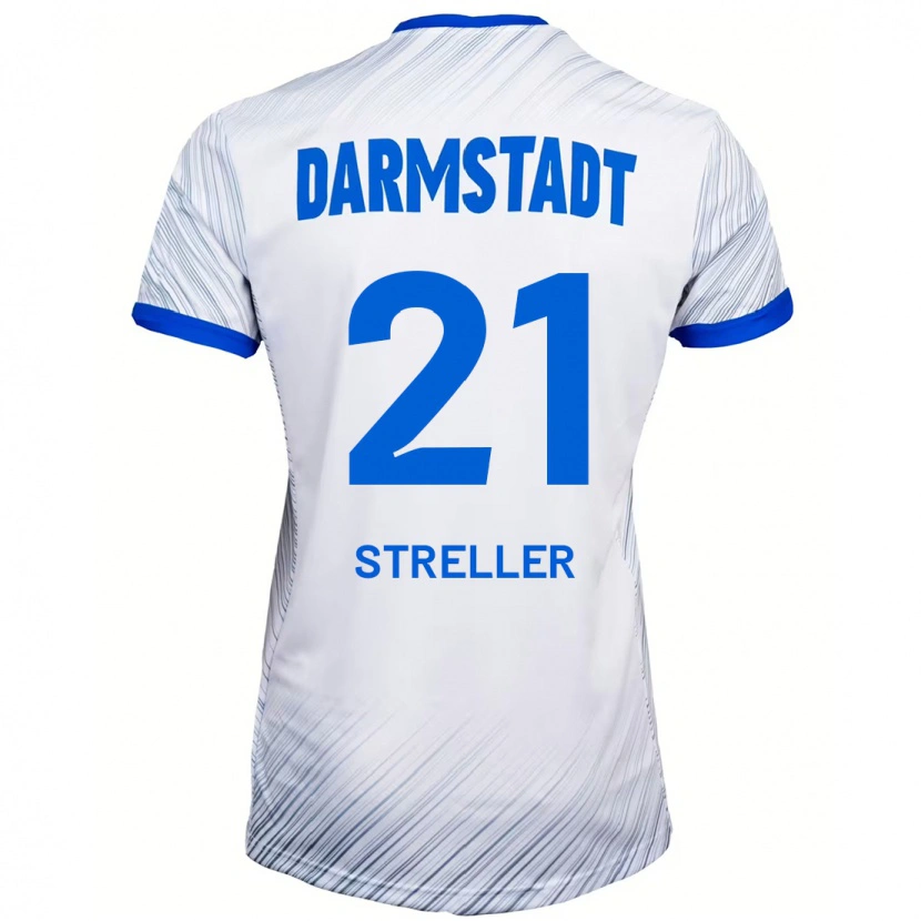 Danxen Hombre Camiseta Till Streller #21 Blanco Azul 2ª Equipación 2024/25 La Camisa México