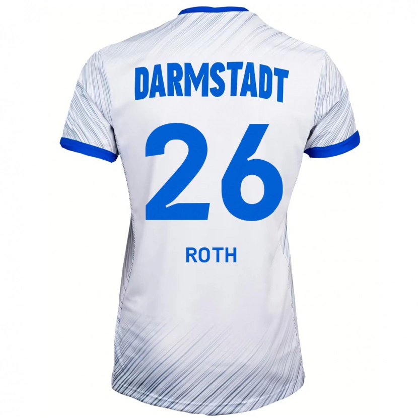 Danxen Hombre Camiseta Maximilian Roth #26 Blanco Azul 2ª Equipación 2024/25 La Camisa México