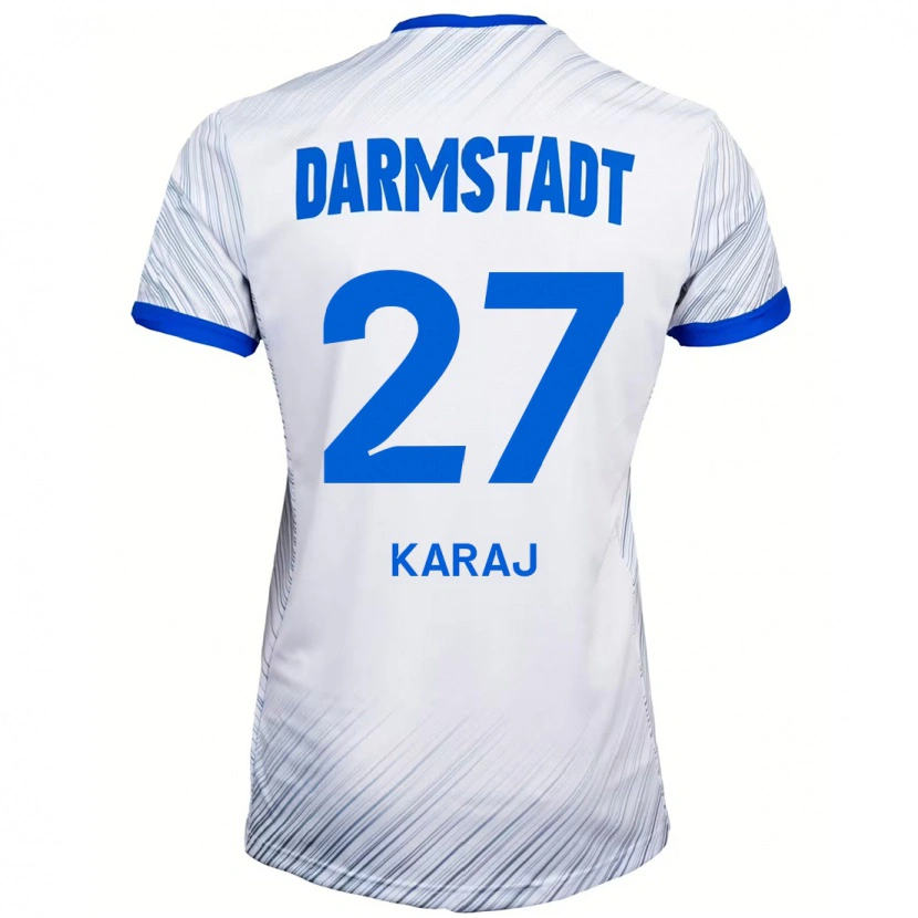 Danxen Hombre Camiseta Eraldo Karaj #27 Blanco Azul 2ª Equipación 2024/25 La Camisa México