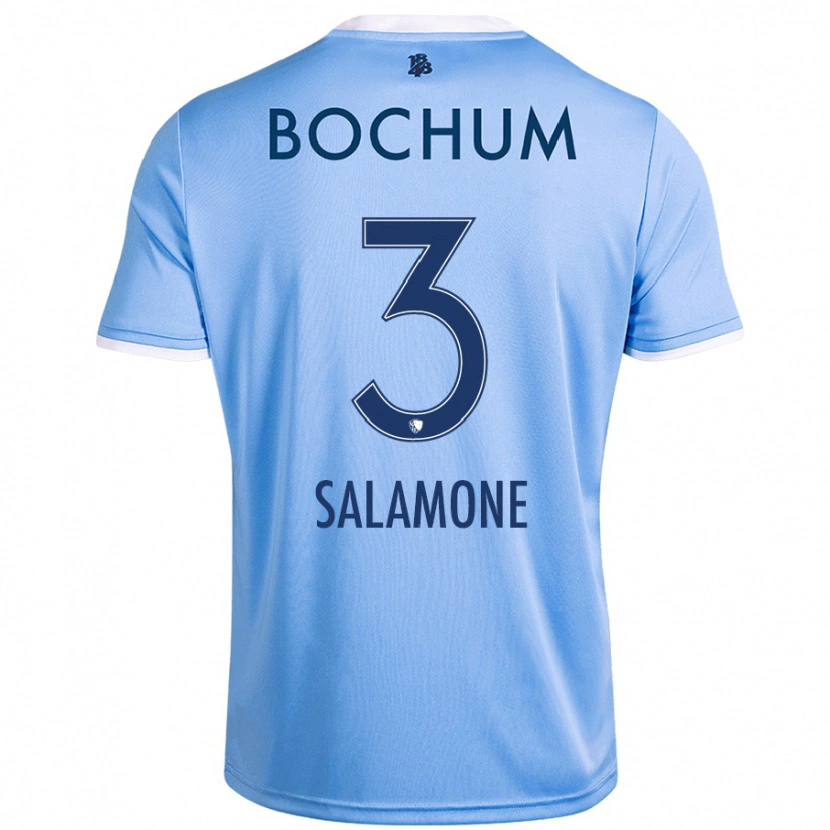 Danxen Hombre Camiseta Elia-Giona Salamone #3 Azul Cielo 2ª Equipación 2024/25 La Camisa México