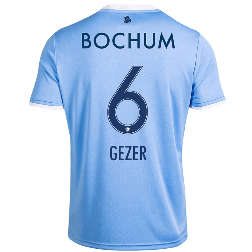Danxen Hombre Camiseta Joel Gezer #6 Azul Cielo 2ª Equipación 2024/25 La Camisa México